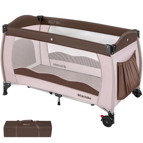 tectake Kinderreisbed 126x65x80cm met tas - koffie, Kinderen en Baby's, Babywiegjes en Ledikanten, Verzenden