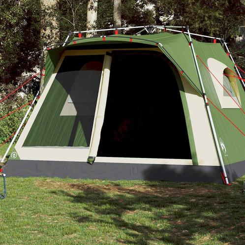 vidaXL Gezinstent 7-persoons snelontgrendeling groen, Caravans en Kamperen, Tenten, Nieuw, Verzenden