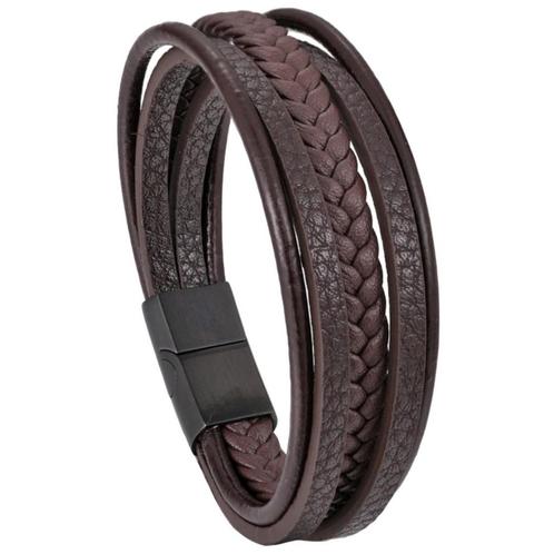 Fako Bijoux® - Armband Heren - Bruin 5 Snoeren Combo -, Handtassen en Accessoires, Armbanden, Verzenden
