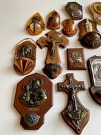Vintage Wijwatervat (14) - 1930-1940 - Crucifix, Wijwaterbak