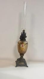 Lampe de table - Cristal, antimoine - Ancienne lampe à huile
