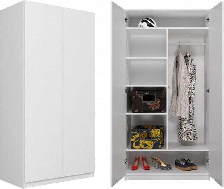 Kledingkasten - Wit (Kledingkast 150 breed, Slaapkamer), Huis en Inrichting, Kasten | Kleerkasten, 50 tot 75 cm, Nieuw, Overige houtsoorten