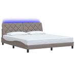 vidaXL Bedframe met LED zonder matras 180x200 cm stof taupe, Huis en Inrichting, Slaapkamer | Bedden, Verzenden, Nieuw