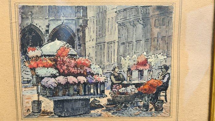 Auguste Morisot (1857-1951) - Grand Place de Bruxelles, Antiek en Kunst, Kunst | Schilderijen | Klassiek
