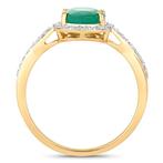 Ring - 14 karaat Geel goud - 1.70ct. tw. Smaragd - Diamant -, Handtassen en Accessoires, Ringen, Nieuw