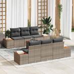 vidaXL Tuinbank Set met kussen met opslag 7 pcs Grijs Poly, Verzenden, Nieuw