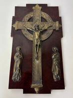 Crucifix - Hout, Messing, Tin - Early 20th century -, Antiek en Kunst