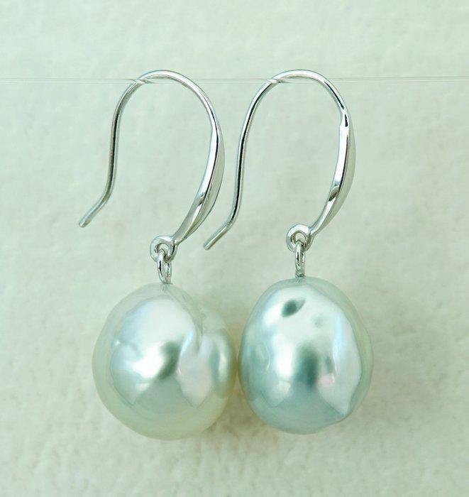 Zonder minimumprijs - Oorbellen - 18 karaat Witgoud Parel -, Handtassen en Accessoires, Oorbellen