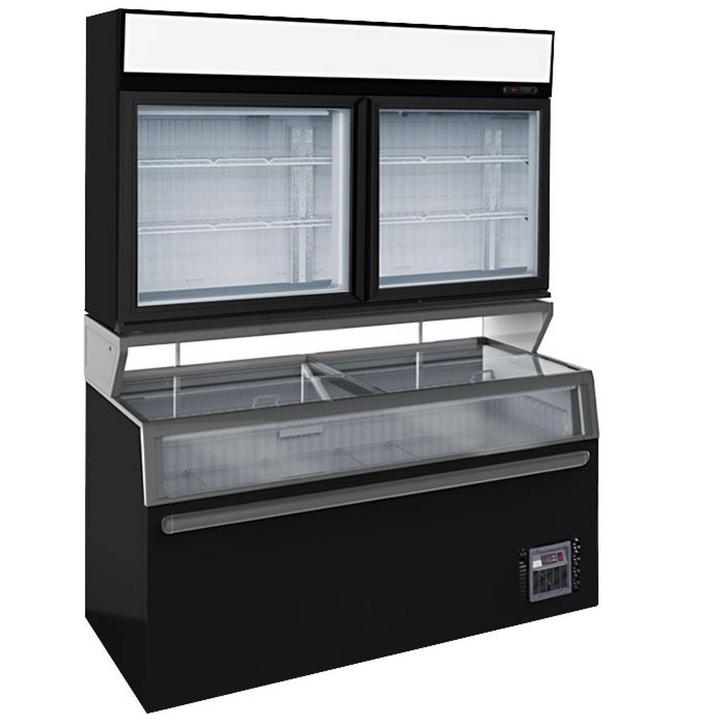 WANDVRIESKAST en VRIESKIST  ZWART 2 GLASDEUREN, Zakelijke goederen, Horeca | Keukenapparatuur, Nieuw in verpakking, Koelen en Vriezen