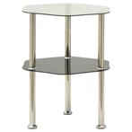 vidaXL Bijzettafel 2-laags 38x38x50 cm gehard glas, Huis en Inrichting, Verzenden, Nieuw