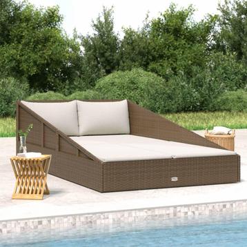 vidaXL Tuinbed 110x200 cm poly rattan bruin, Verzenden, Nieuw