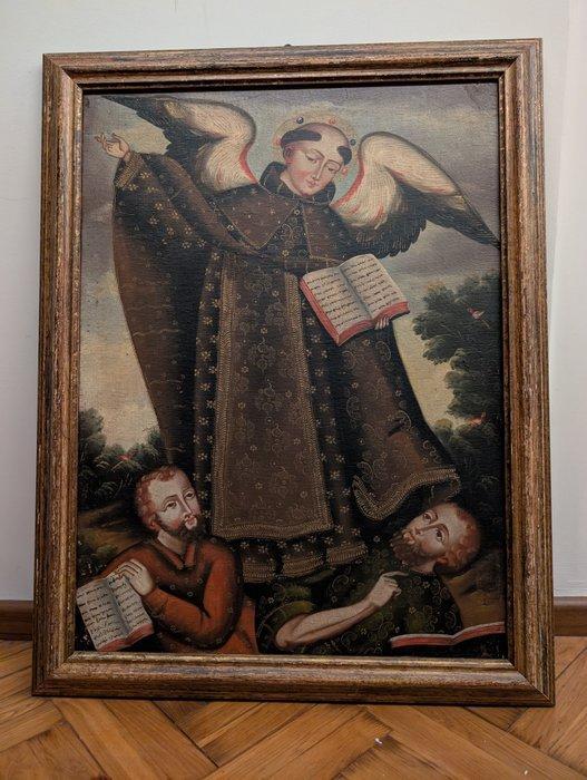 Scuola di Cuzco (XX) - Arcangelo con libri, Antiek en Kunst, Kunst | Schilderijen | Klassiek