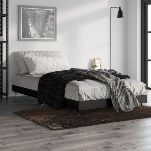 vidaXL Bedframe bewerkt hout zwart 90x200 cm, Maison & Meubles, Chambre à coucher | Lits, Envoi