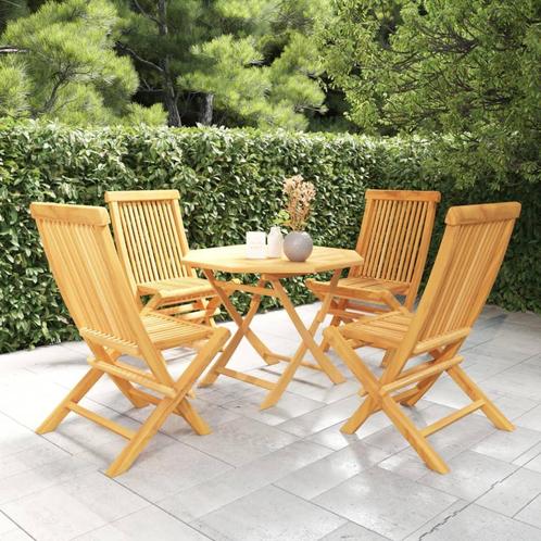 vidaXL 5-delige Tuinset massief teakhout, Tuin en Terras, Tuinsets en Loungesets, Tuinset, Nieuw, Verzenden
