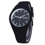 Fako® - Horloge - Geneva - Siliconen Ultra - Zwart, Nieuw, Verzenden