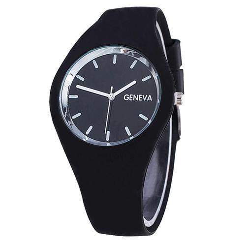 Fako® - Horloge - Geneva - Siliconen Ultra - Zwart, Handtassen en Accessoires, Horloges | Dames, Verzenden