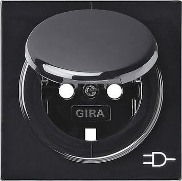 Gira Afdekdop met aardingspen en klapdeksel S-kleur zwart -, Doe-het-zelf en Bouw, Elektriciteit en Kabels, Verzenden