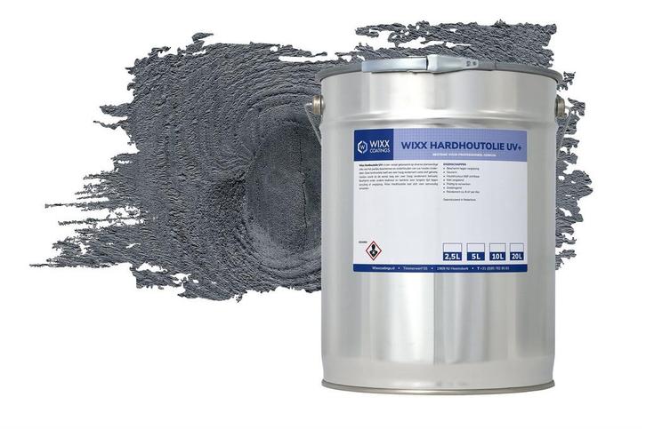 Wixx Hardhoutolie UV+ Antraciet 5L, Doe-het-zelf en Bouw, Verf, Beits en Lak, Nieuw, Verzenden