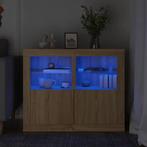 vidaXL Bijzetkastjes met LED 2 st bewerkt hout sonoma, Verzenden, Nieuw
