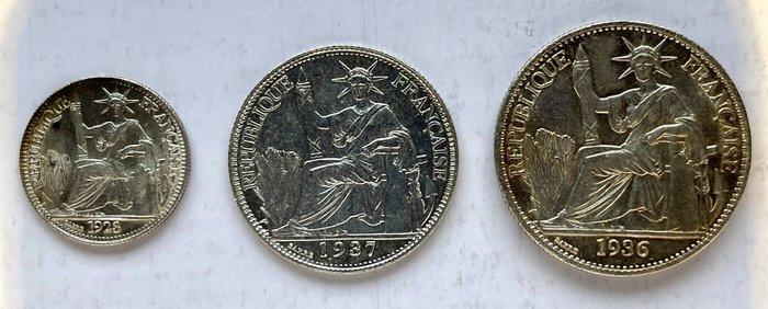 Frans Indochina. 10, 20, and 50 Cents 1923-1937 (lot of 3, Postzegels en Munten, Munten | Europa | Euromunten