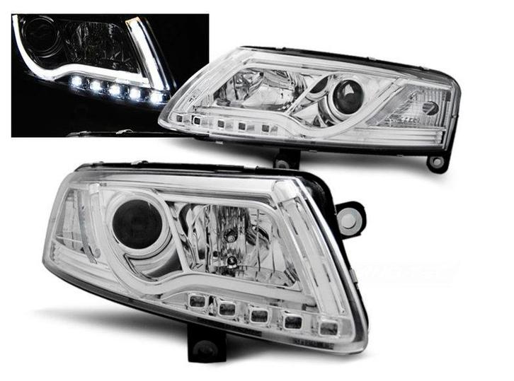 Xenon koplampen TubeLight DRL Chrome geschikt voor Audi A6, Auto-onderdelen, Verlichting, Nieuw, Audi, Verzenden