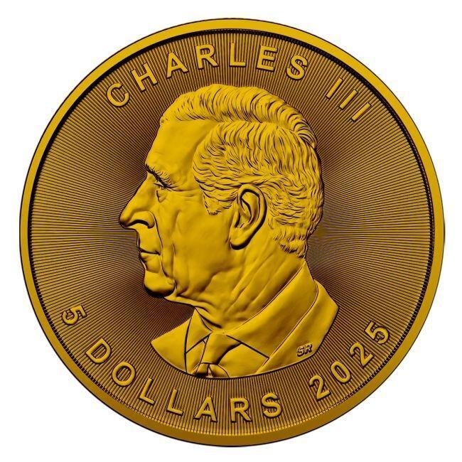 Canada. 5 Dollars 2025 1 oz Maple Real Leaf Canada Flag 24k, Timbres & Monnaies, Métaux nobles & Lingots