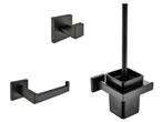 Veiling - Toilet accessoire set, mat zwart, Nieuw