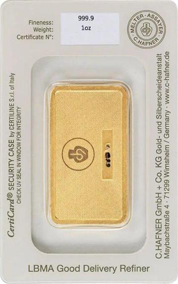 1 Troy Ounce - Goud .999 - C. Hafner - Verzegeld en met beschikbaar voor biedingen