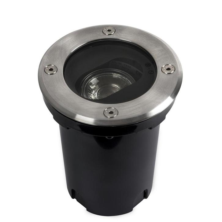 Grondspots Richtbare Grondspot Ø12 Rond RVS met Lichtsensor, Tuin en Terras, Buitenverlichting, Minder dan 50 watt, Nieuw, Aluminium