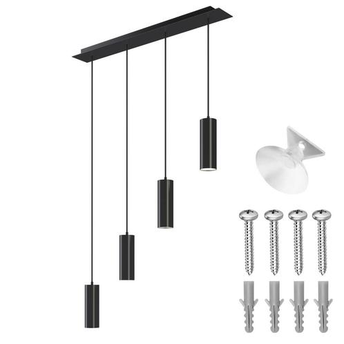 tectake Hanglamp Lumea, 4-flammig, in lengte verstelbare kab, Huis en Inrichting, Lampen | Hanglampen, Verzenden