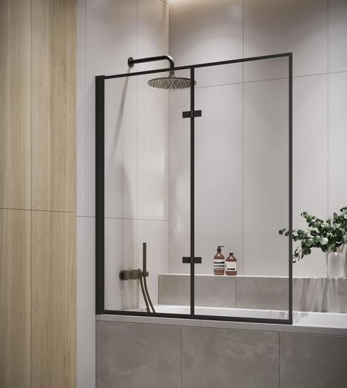 Badwand Medal 110 x 140 cm Zwart Badscherm Draaibaar 5 mm, Doe-het-zelf en Bouw, Sanitair, Nieuw, Verzenden