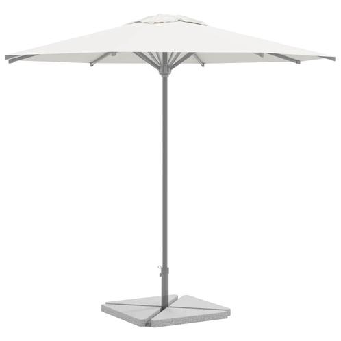 vidaXL Parasolvoetplaten 4 st driehoekig 14 kg graniet grijs, Tuin en Terras, Parasols, Nieuw, Verzenden
