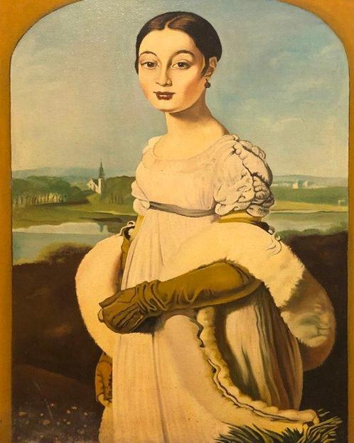 École Européene (XX) - Mademoiselle Rivière (Daprès J. A., Antiek en Kunst, Kunst | Schilderijen | Klassiek