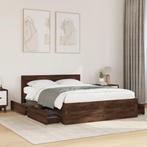 vidaXL Bedframe met hoofdeinde bewerkt hout bruineikenkleur, Huis en Inrichting, Slaapkamer | Bedden, Verzenden, Nieuw