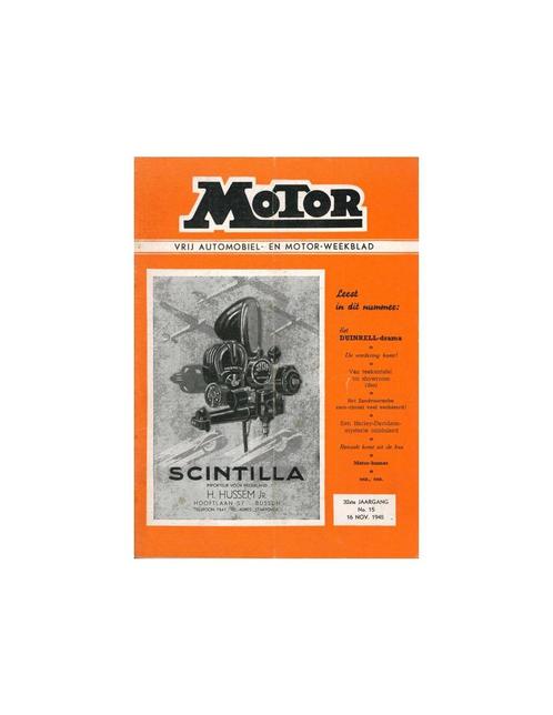 1945 MOTOR MAGAZINE 15 NEDERLANDS, Livres, Autos | Brochures & Magazines