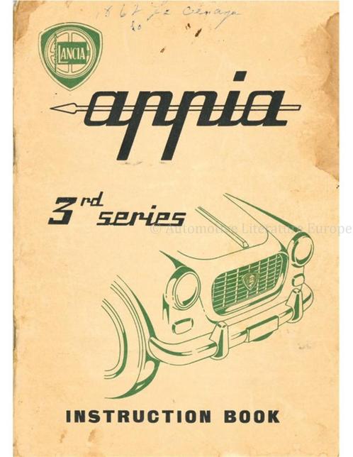 1960 LANCIA APPIA SEDAN INSTRUCTIEBOEKJE ENGELS, Autos : Divers, Modes d'emploi & Notices d'utilisation