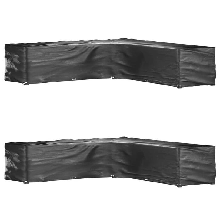 vidaXL Tuinmeubelhoezen L-vormig 2 st 20 oogjes 300x300x70, Tuin en Terras, Tuinmeubel-accessoires, Nieuw, Verzenden