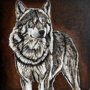 Miranda Assink (1970) -  Wolf, Antiek en Kunst, Kunst | Schilderijen | Klassiek