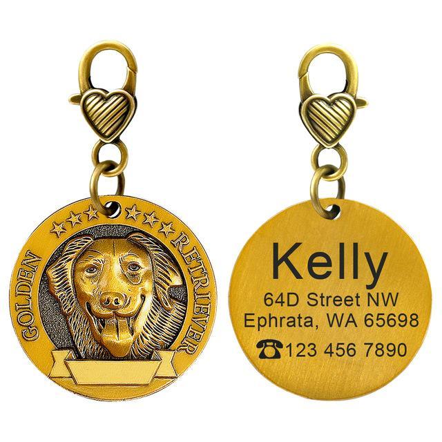 Gegraveerde Golden retriever Penning, Verzamelen, Overige Verzamelen, Verzenden