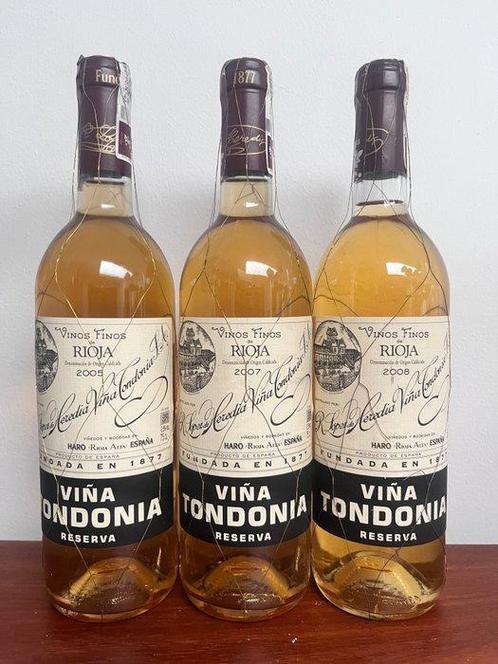 2005, 2007 & 2008 R. López de Heredia, Viña Tondonia Blanco, Verzamelen, Wijnen