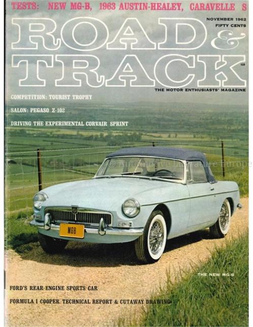 1962 ROAD AND TRACK MAGAZINE NOVEMBER ENGELS, Livres, Autos | Brochures & Magazines