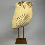 Ewa Budzowska - sculptuur, big -OWL- decorated by 24 carat