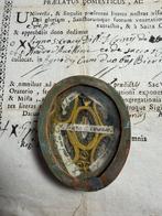 Reliekhouder (2) - Brons, Glas, Textiel - 1700-1750 -, Antiek en Kunst