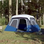 vidaXL Tent met LED 6-persoons snelontgrendeling lichtblauw, Caravans en Kamperen, Tenten, Verzenden, Nieuw