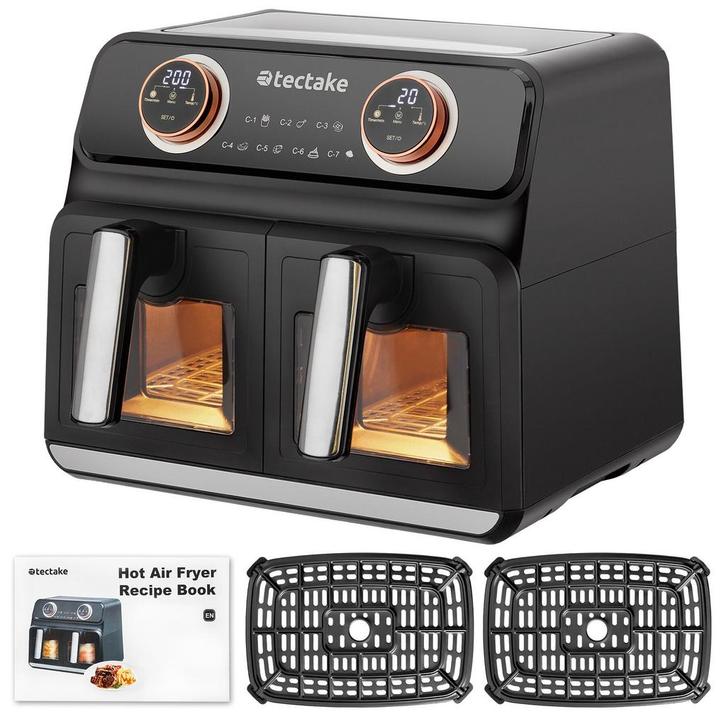 tectake Airfryer Samurai, 2 kookruimtes, 7 programma's, 2400, Elektronische apparatuur, Frituurpannen, Verzenden