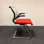 Ahrend 240 Vergaderstoel met kunststof rug, antraciet - rood