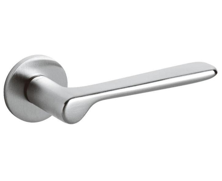 Olivari deurklink Plume op rozet chroom mat, Doe-het-zelf en Bouw, Hang- en Sluitwerk, Klink of Kruk, Nieuw, Overige materialen