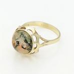 Ring - 14 karaat Geel goud - Mosagaat, Handtassen en Accessoires, Ringen, Nieuw
