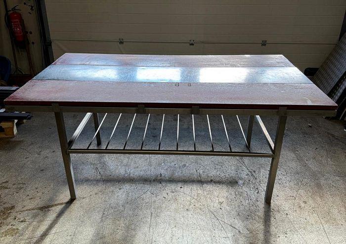 RVS Snijtafel, Werktafel met 2 snijbladen, B200 x D120 x, Zakelijke goederen, Kantoor en Winkelinrichting | Winkel en Inventaris