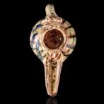 Seljuk Geglazuurde aardewerken olielamp (Zonder, Antiek en Kunst